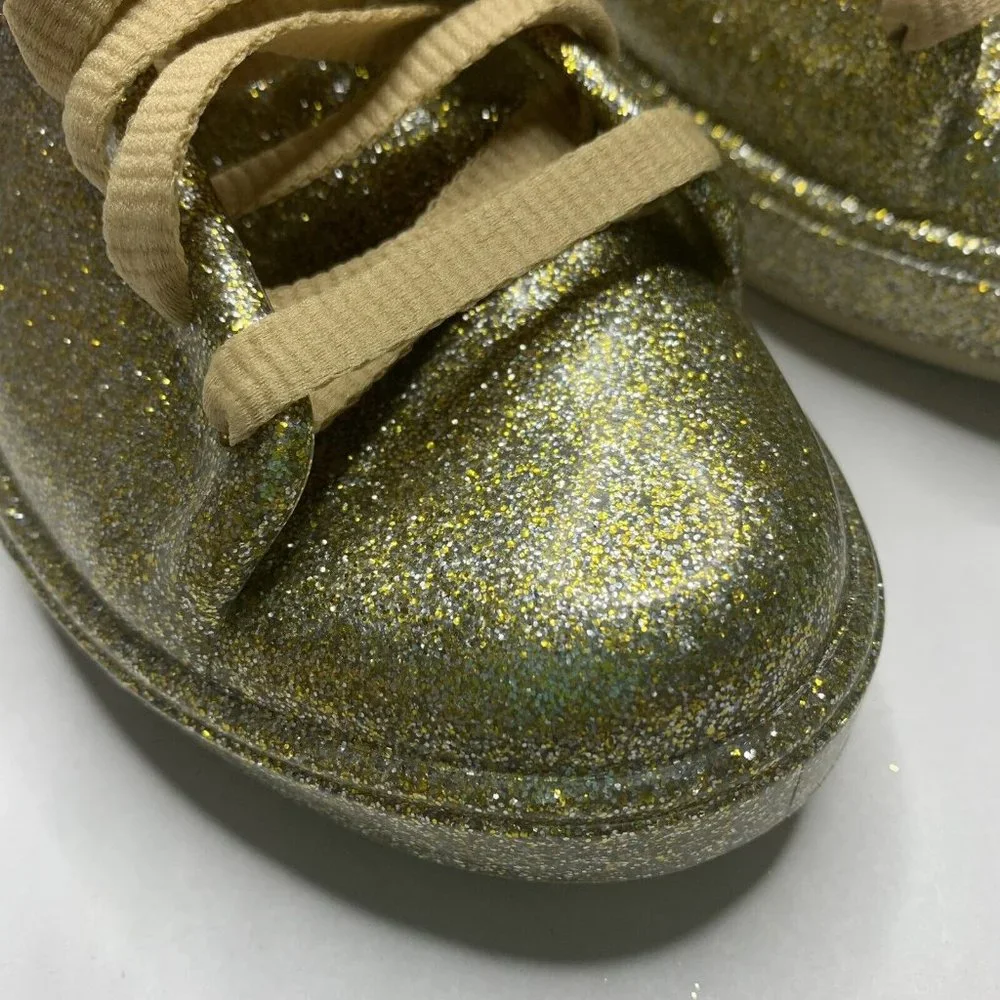 Mel Dreamed By Melissa Gold Glitter Rubber Fashion sneakers